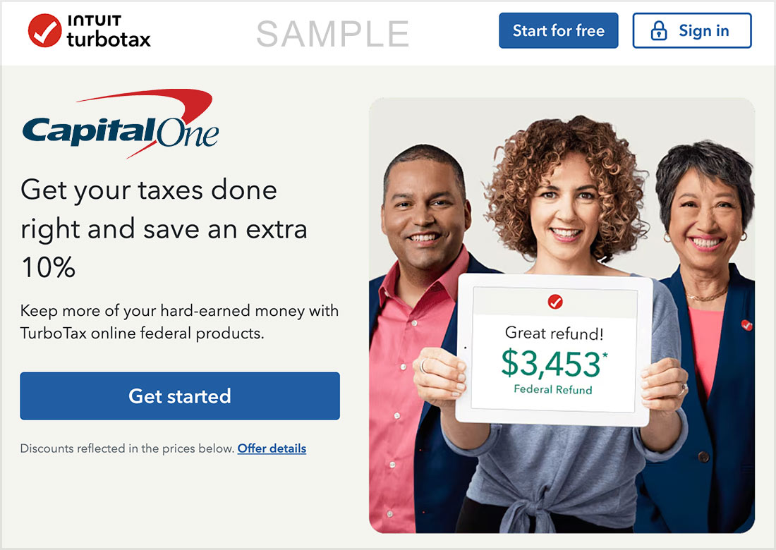 capital one turbotax promo