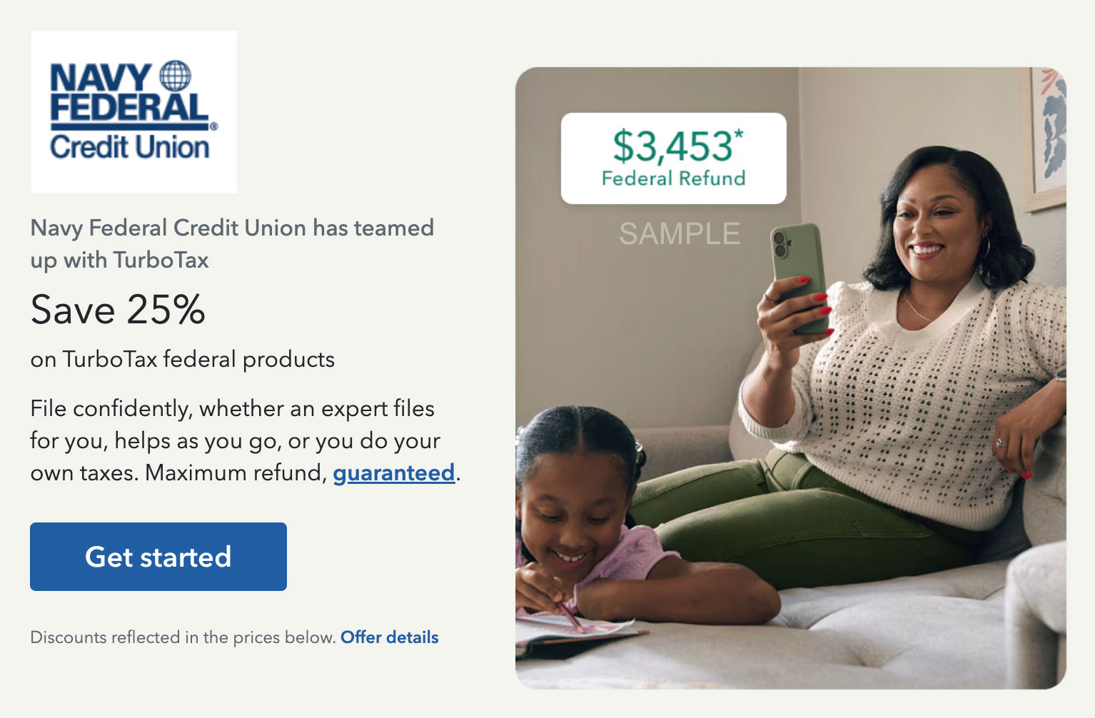 navy federal turbotax promotion 25