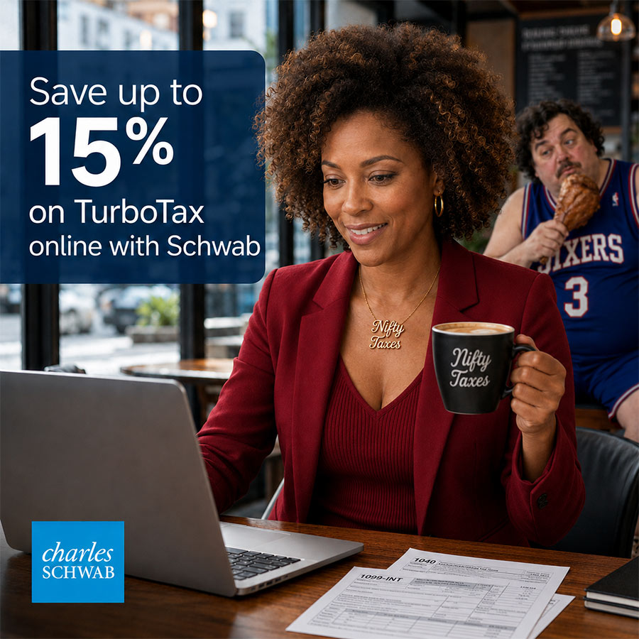 schwab turbotax discount ad