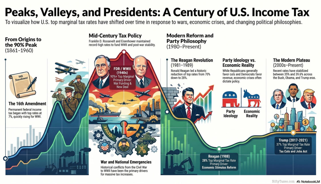 tax rates presidents chart america history