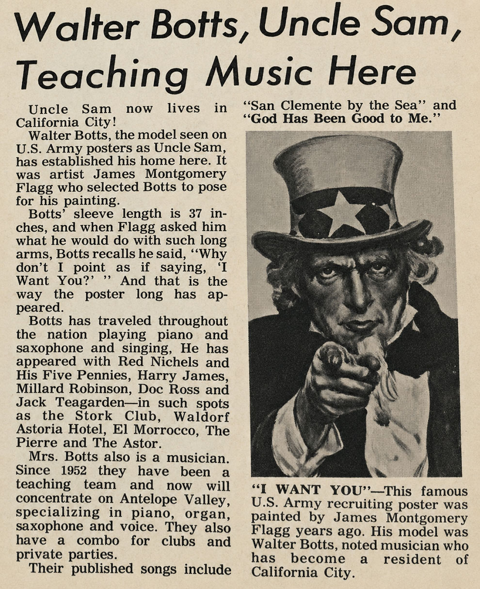walter botts uncle sam article music